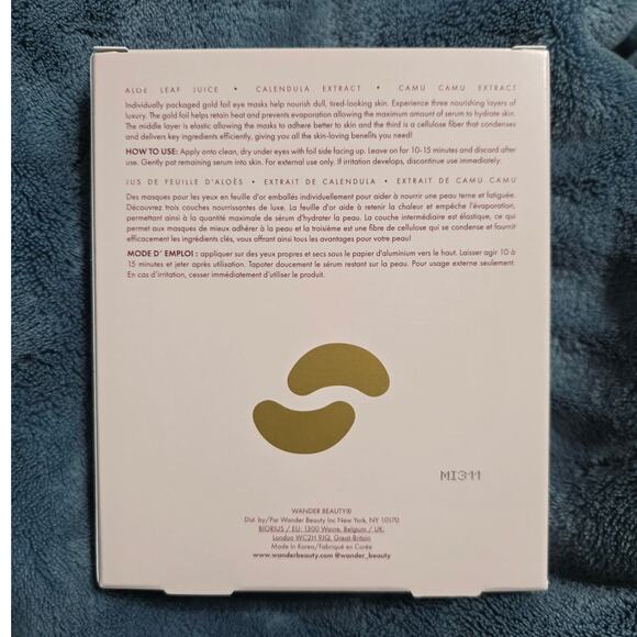 Wander Baggage Claim Gold Eye Masks - 6 Pairs - NEW - Picture 2 of 3